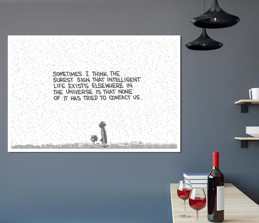 Funny Quote Sometimes I Think The Surest Sign Grey Print Poster Wall Art