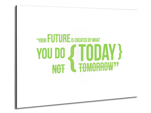 Motivational Quote Your Future Is Created By What You Do Lime Green