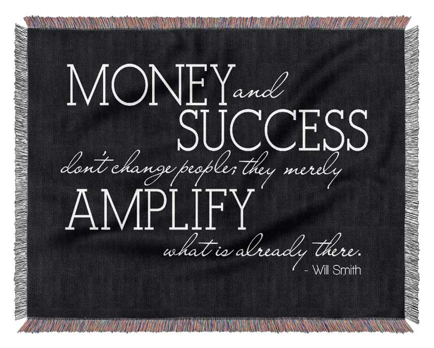 Motivational Quote Will Smith Money And Success Woven Blanket