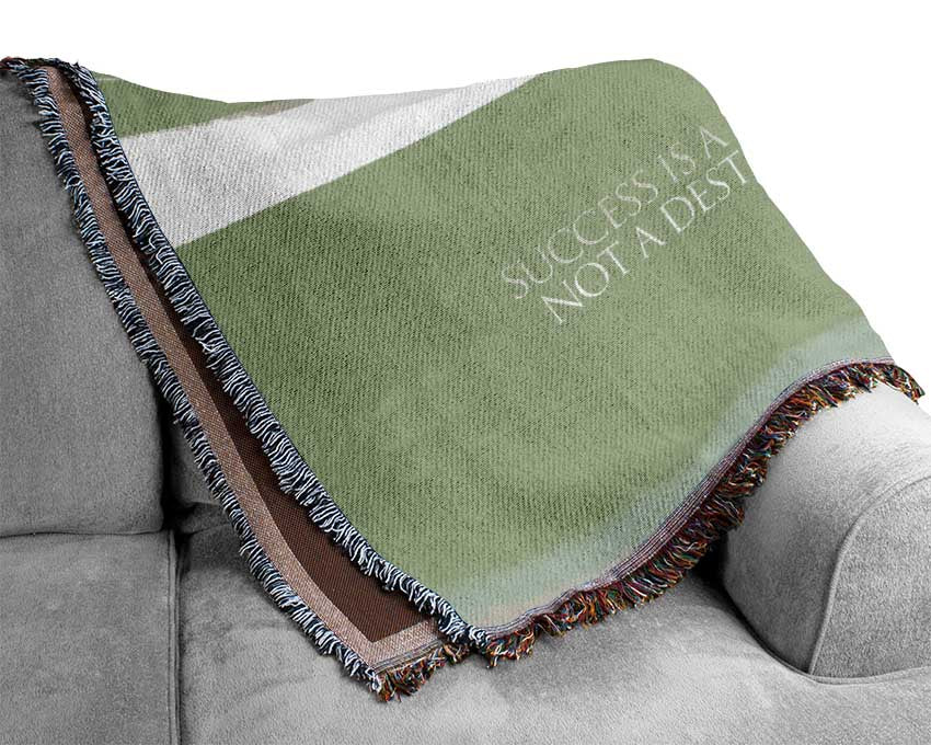 Success Is A Journey Lime Green Woven Blanket