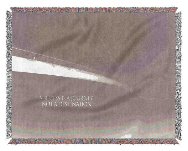 Success Is A Journey Beige Woven Blanket