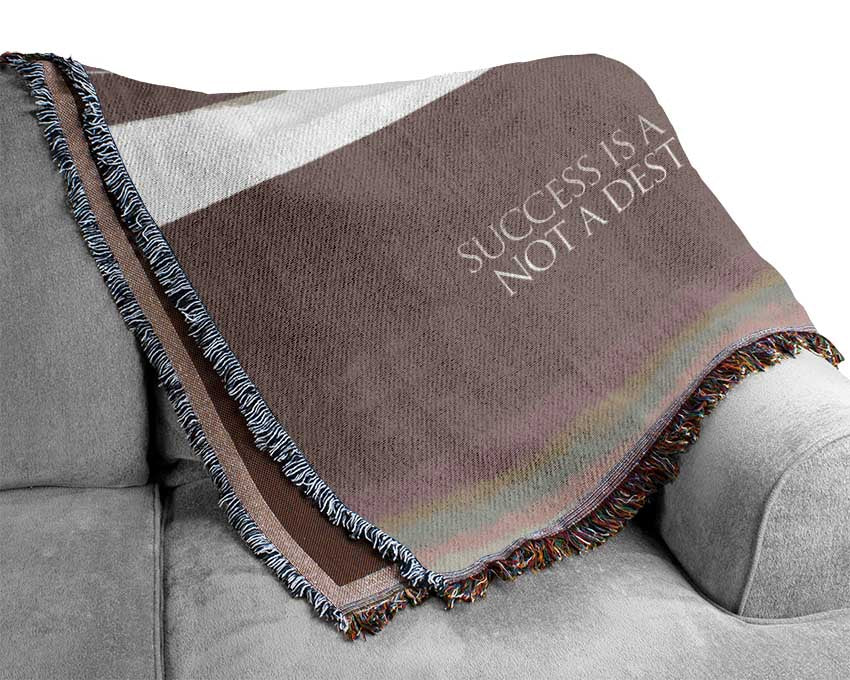 Success Is A Journey Beige Woven Blanket