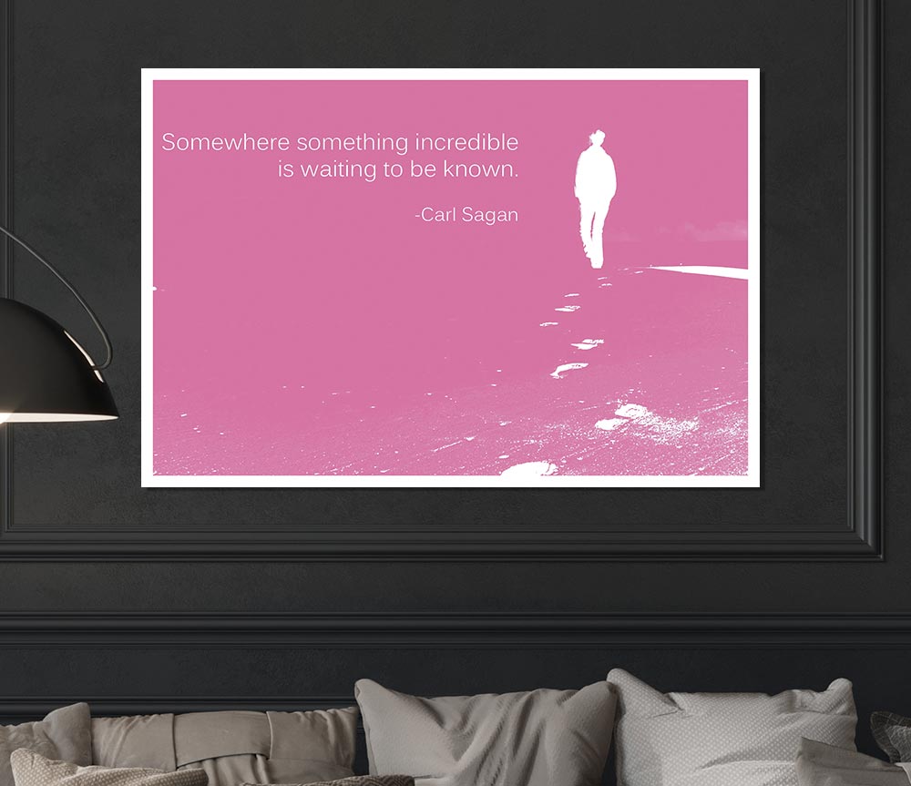 Carl Sagan Somewhere Something Pink Print Poster Wall Art