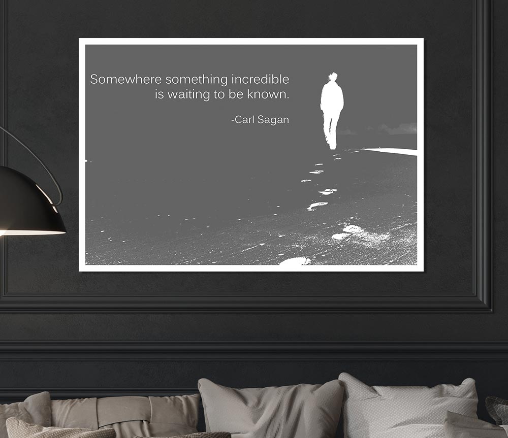 Carl Sagan Somewhere Something Grey Print Poster Wall Art