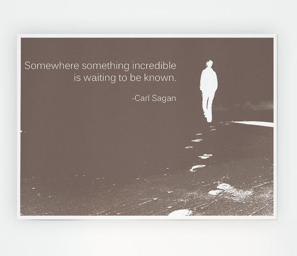 Carl Sagan Somewhere Something Beige Print Poster Wall Art