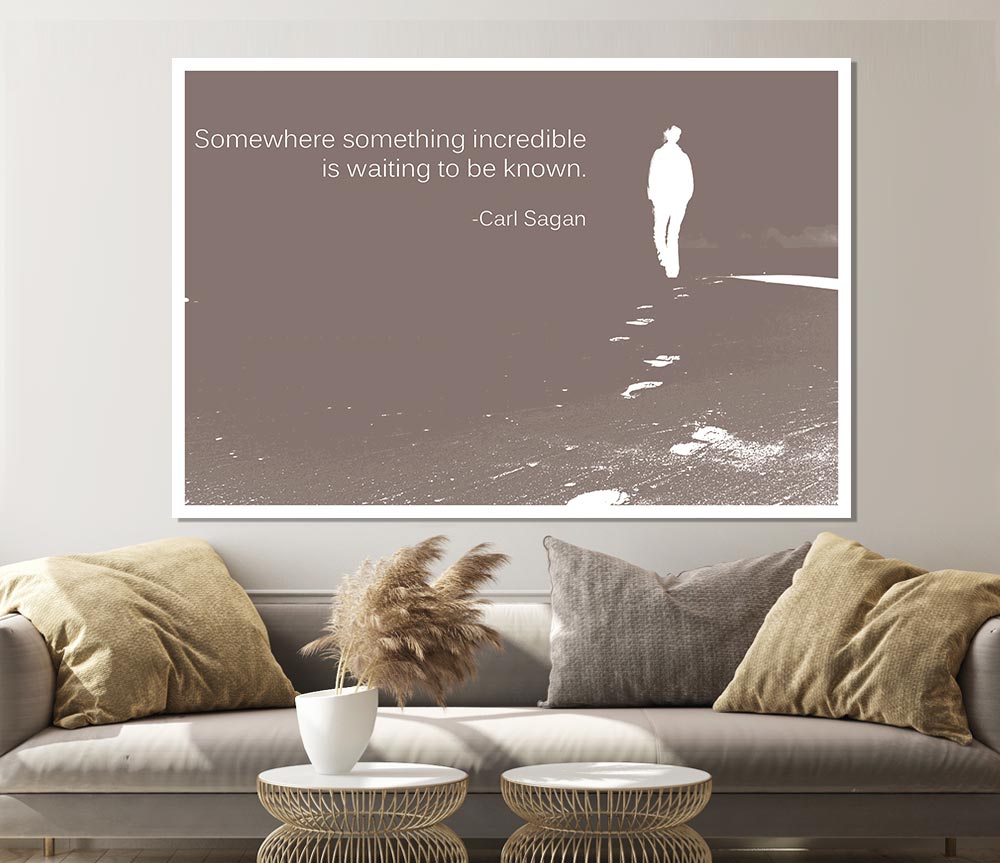 Carl Sagan Somewhere Something Beige Print Poster Wall Art