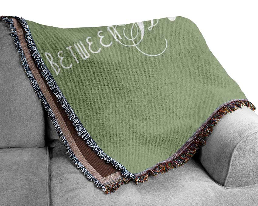 Love Quote Between Heaven And Earth Lime Green Woven Blanket