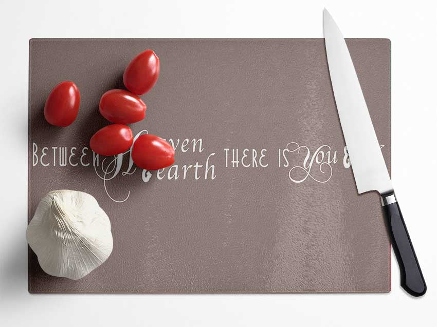 Between Heaven And Earth Beige Glass Chopping Board