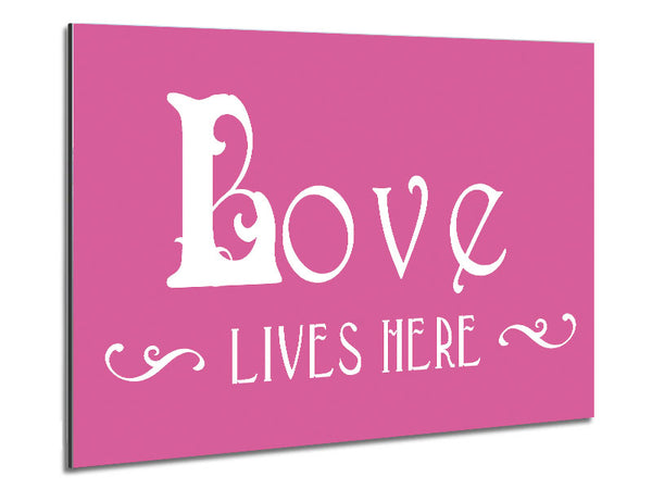 Love Quote Love Lives Here Vines Pink