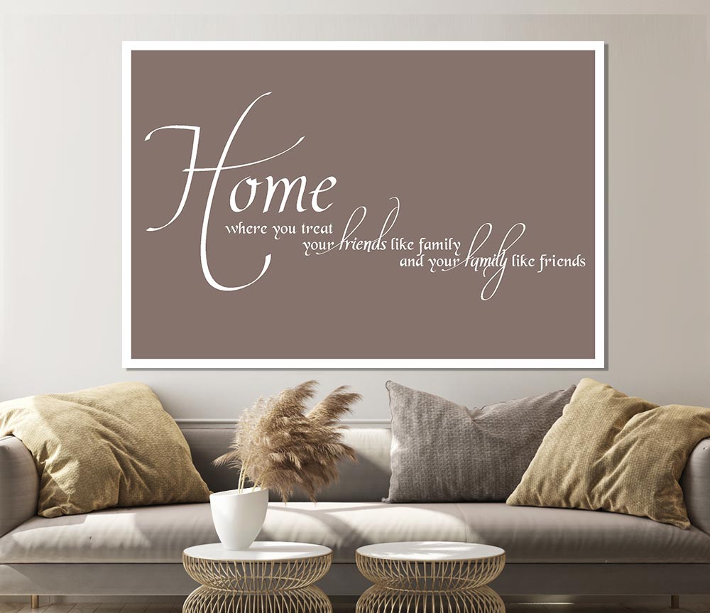 Family Quote Home Family Friends Beige Print Poster Wall Art