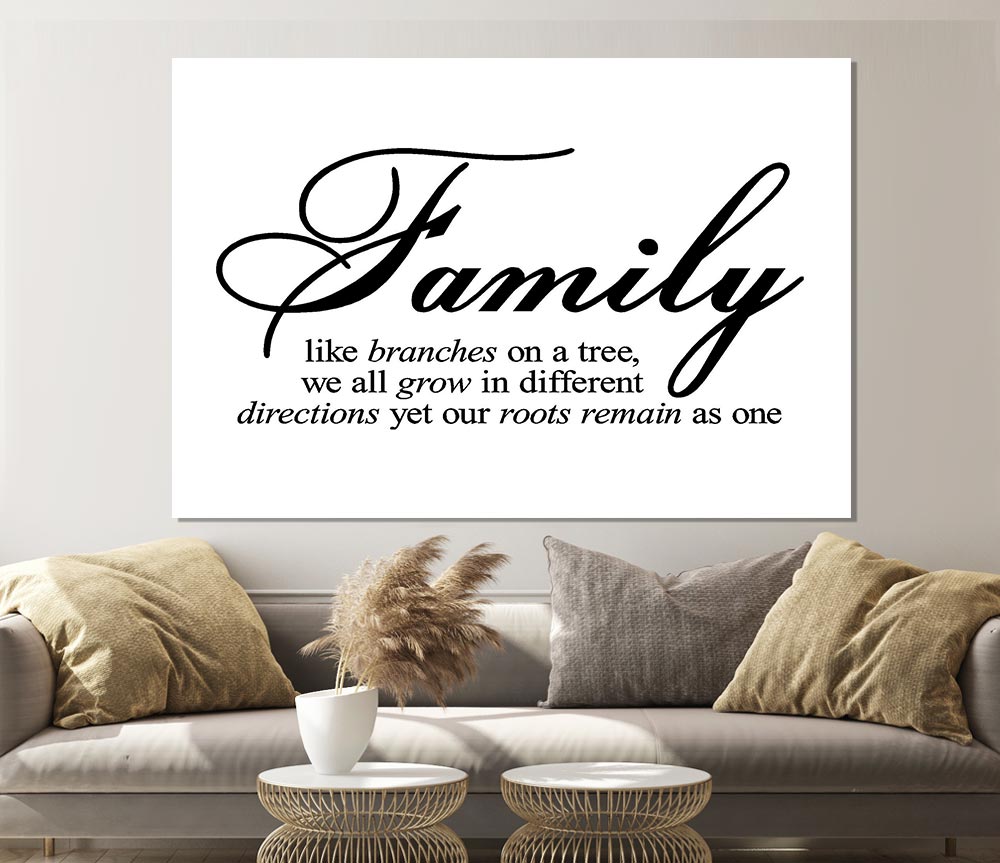 Family Quote Family We All Grow In Different Directions Print Poster Wall Art