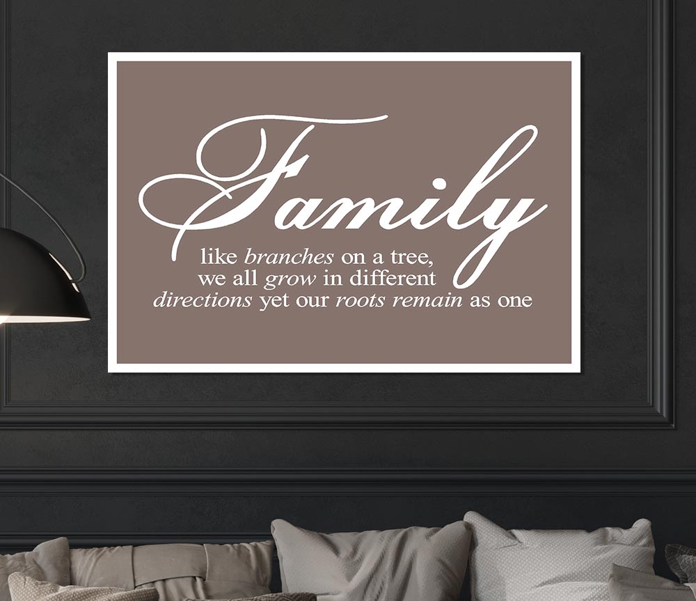 Family Quote Family We All Grow In Different Directions Beige Print Poster Wall Art