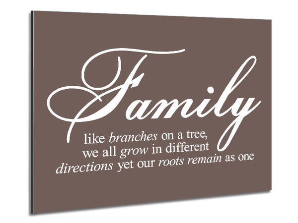 Family Quote Family We All Grow In Different Directions Beige