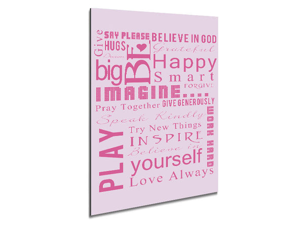 Home Quote Family Rules Be Happy Love Always Pink