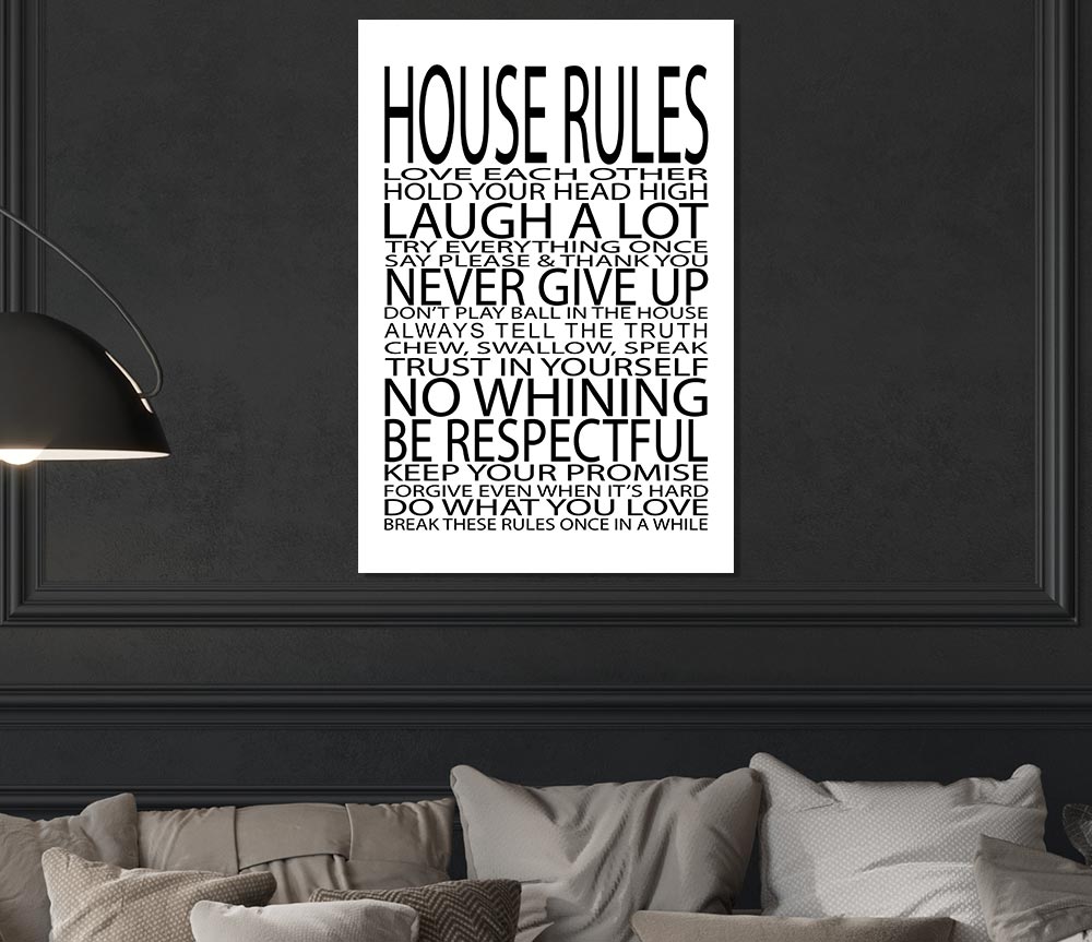 Family Quote House Rules Love Each Other Print Poster Wall Art