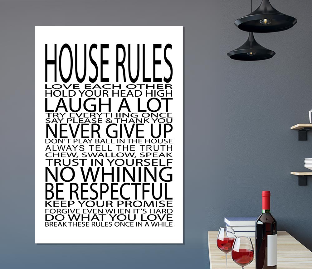 Family Quote House Rules Love Each Other Print Poster Wall Art