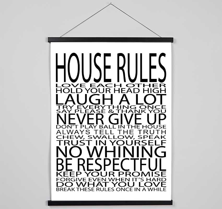 Family Quote House Rules Love Each Other Hanging Poster - Wallart-Direct UK