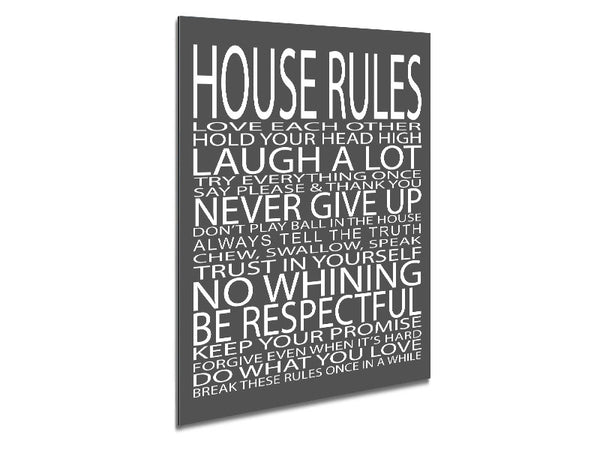 Family Quote House Rules Love Each Other Grey