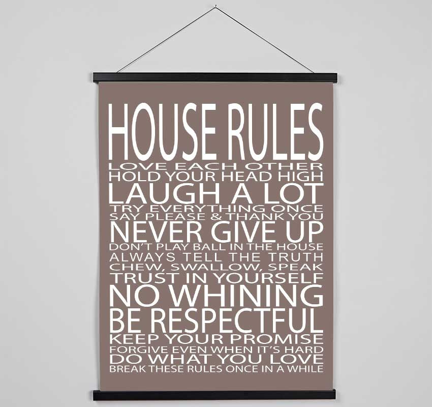 Family Quote House Rules Love Each Other Beige Hanging Poster - Wallart-Direct UK