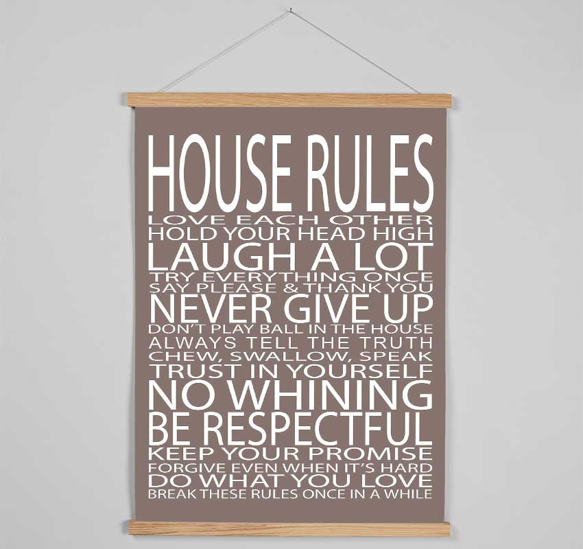 Family Quote House Rules Love Each Other Beige Hanging Poster - Wallart-Direct UK