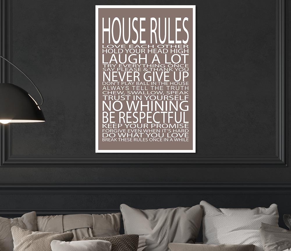 Family Quote House Rules Love Each Other Beige Print Poster Wall Art