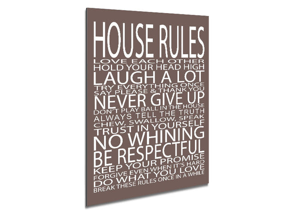 Family Quote House Rules Love Each Other Beige