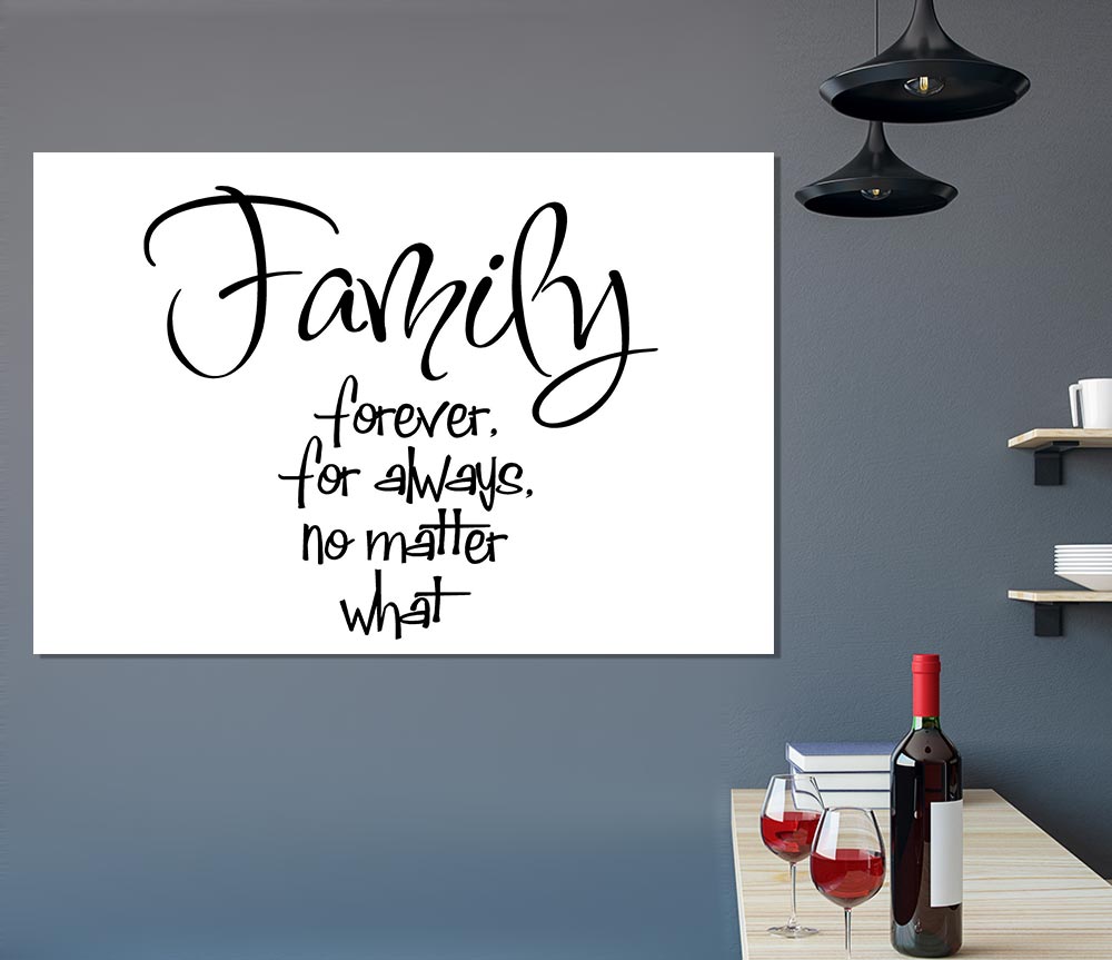 Family Quote Family Forever For Always Print Poster Wall Art