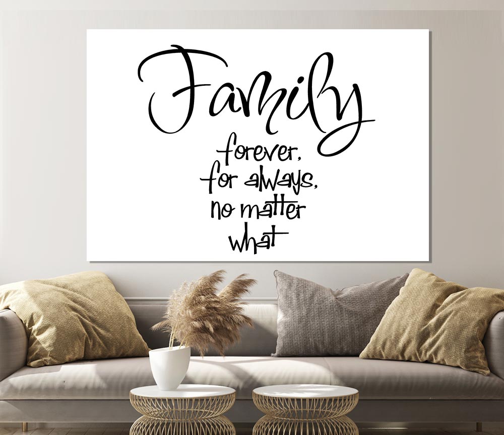 Family Quote Family Forever For Always Print Poster Wall Art