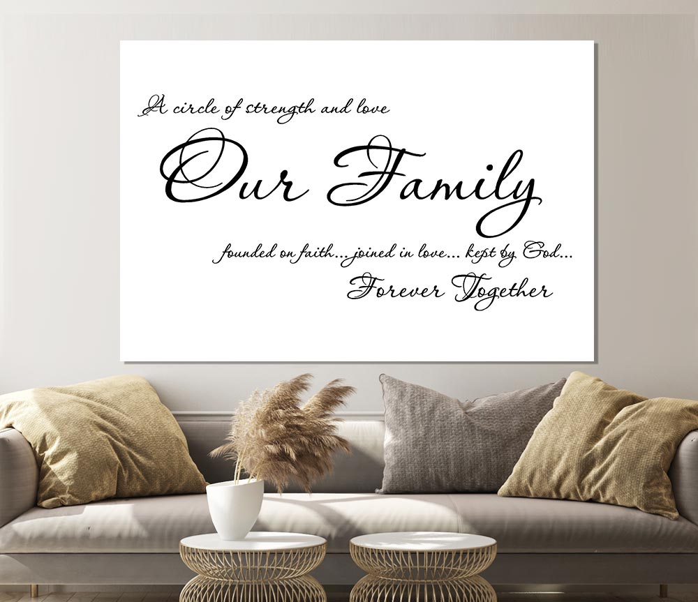 Family Quote Our Family Together Forever Print Poster Wall Art