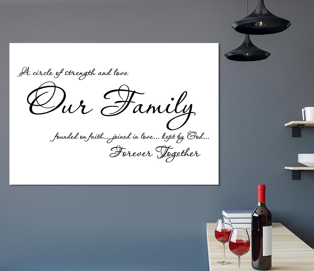 Family Quote Our Family Together Forever Print Poster Wall Art