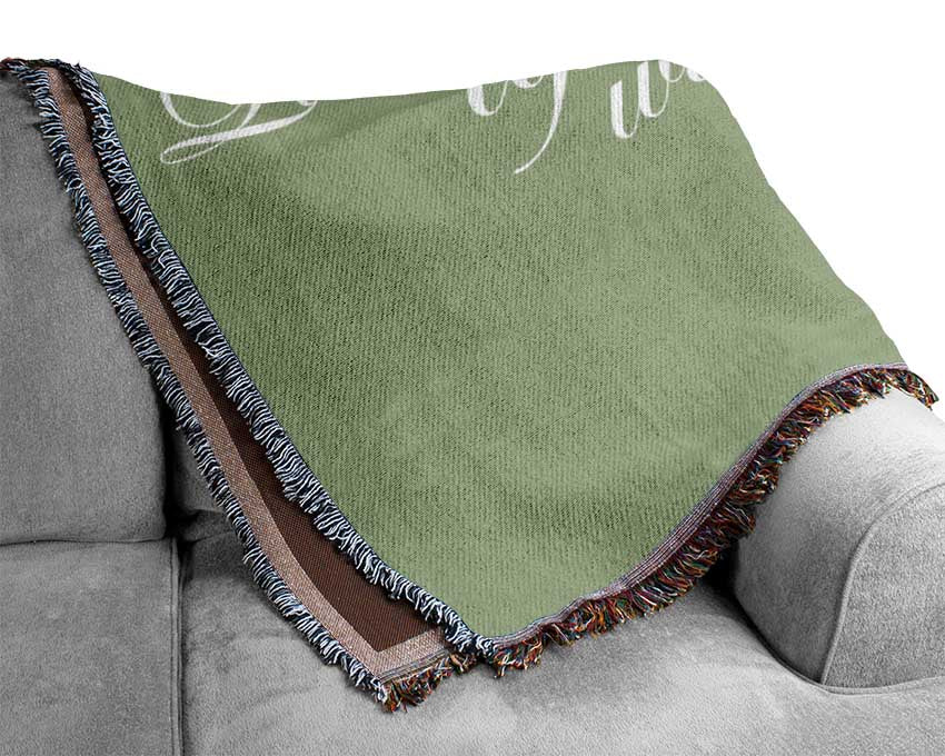 itchen Quote Live Life With A Little Spice Lime Green Woven Blanket