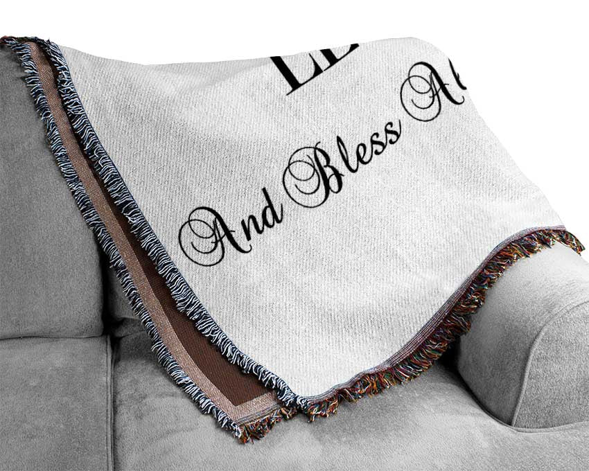 Love Quote In Our Home Let Love Abide Woven Blanket