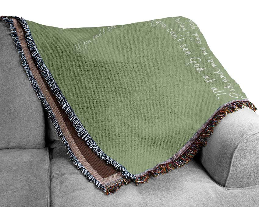 Love Quote The Love Tree Lime Green Woven Blanket