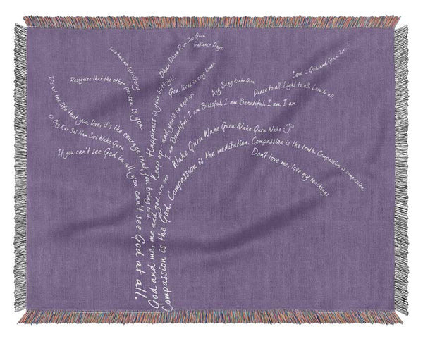 Love Quote The Love Tree Lilac Woven Blanket