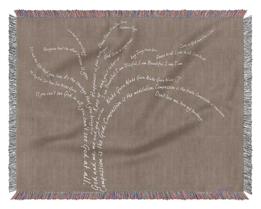 Love Quote The Love Tree Beige Woven Blanket