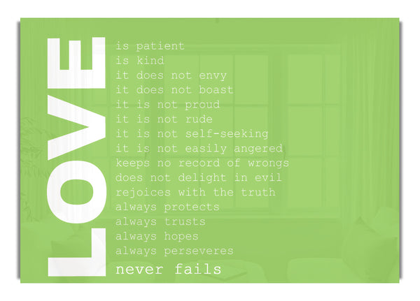 Love Never Fails Lime Green