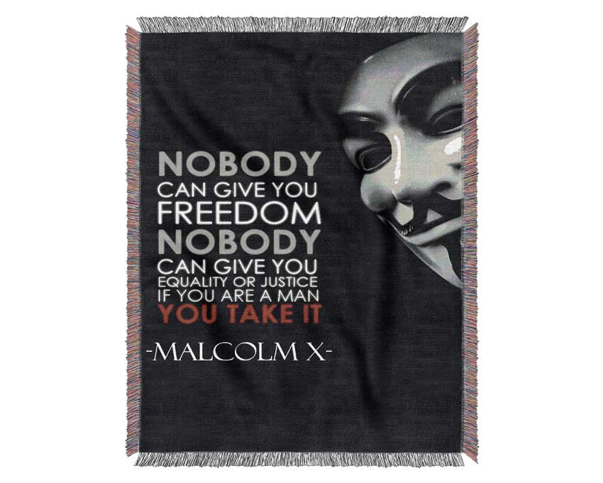 Movie Quote Malcolm X Woven Blanket