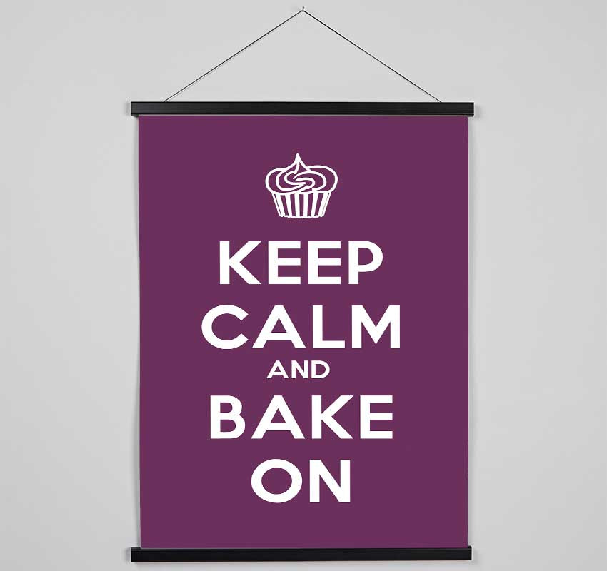 Kitchen Quote Keep Calm Bake On Hanging Poster - Wallart-Direct UK