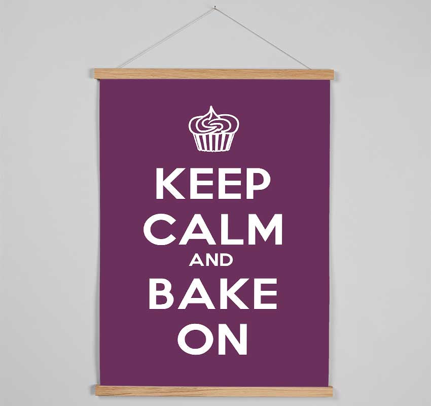 Kitchen Quote Keep Calm Bake On Hanging Poster - Wallart-Direct UK