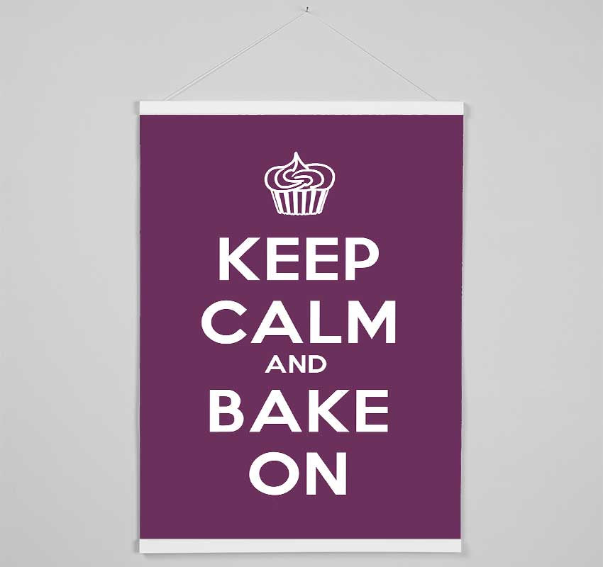 Kitchen Quote Keep Calm Bake On Hanging Poster - Wallart-Direct UK