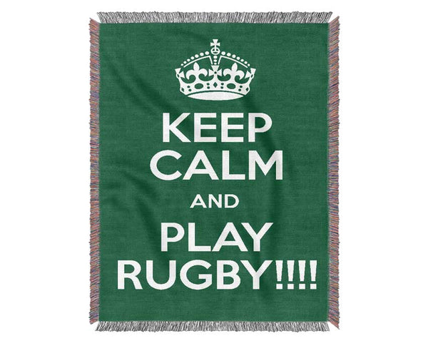 Keep Calm Rugby Woven Blanket