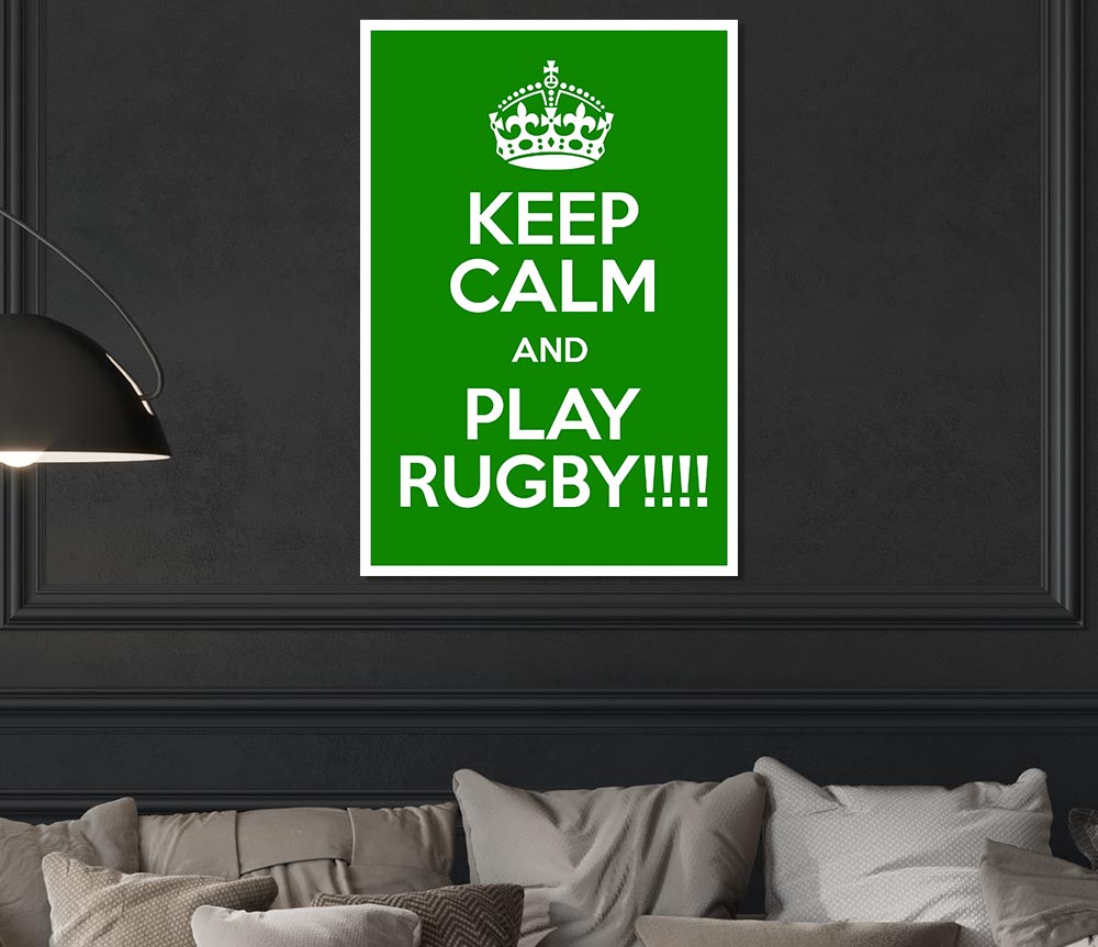 Keep Calm Rugby Print Poster Wall Art