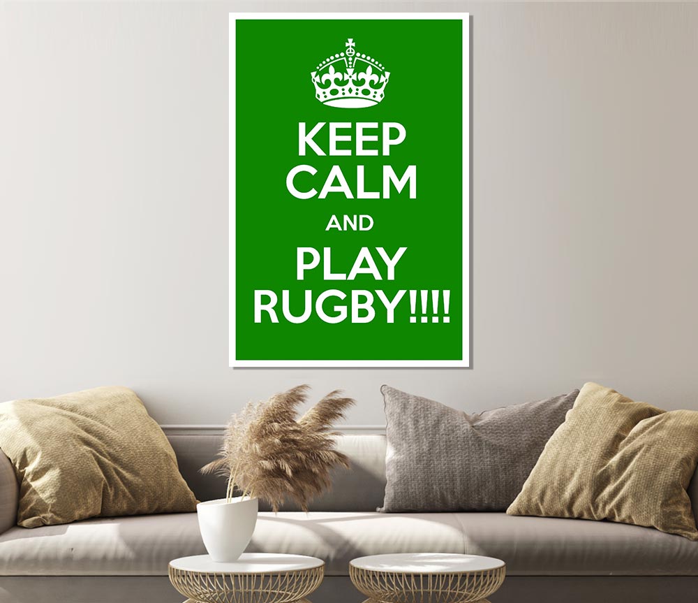 Keep Calm Rugby Print Poster Wall Art