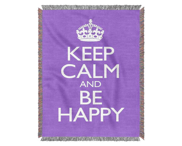 Keep Calm Happy Woven Blanket