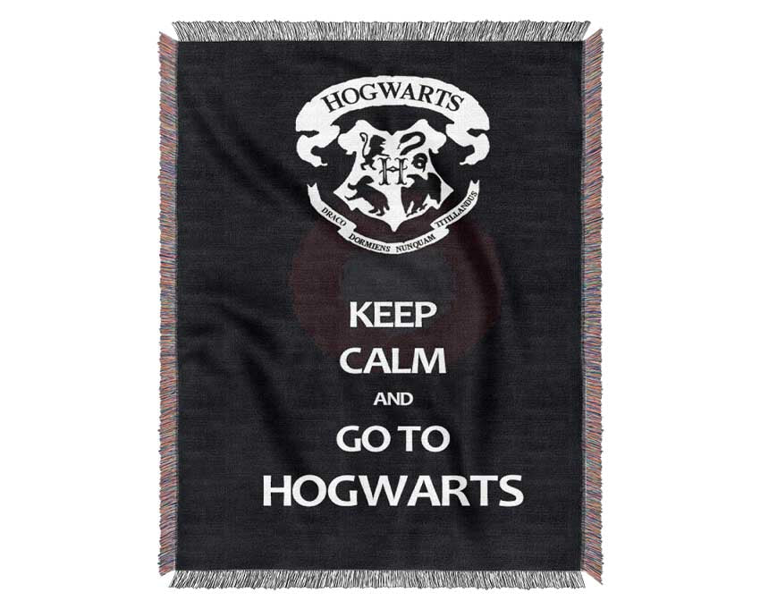 Keep Calm Hogwarts Woven Blanket