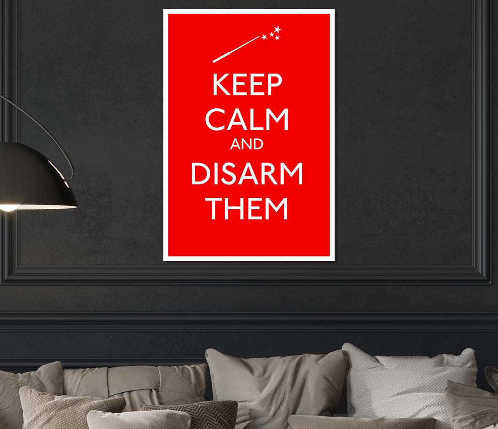 Keep Calm Disarm Them Print Poster Wall Art