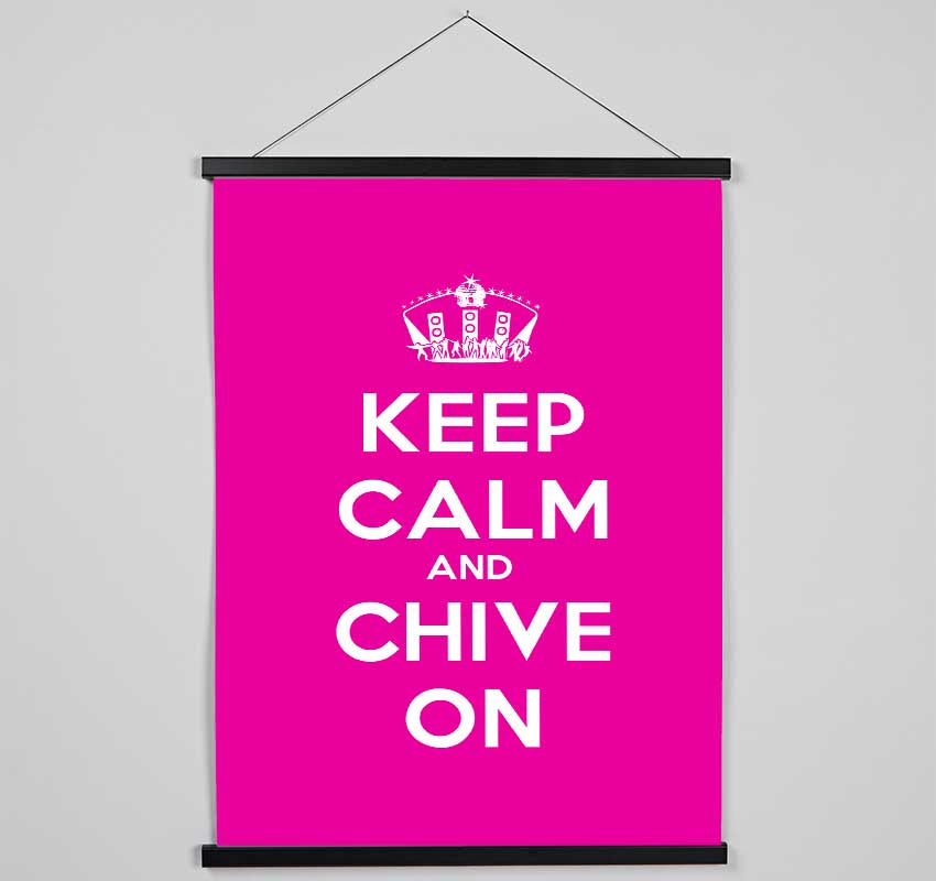 Kitchen Quote Keep Calm Chive On Hanging Poster - Wallart-Direct UK