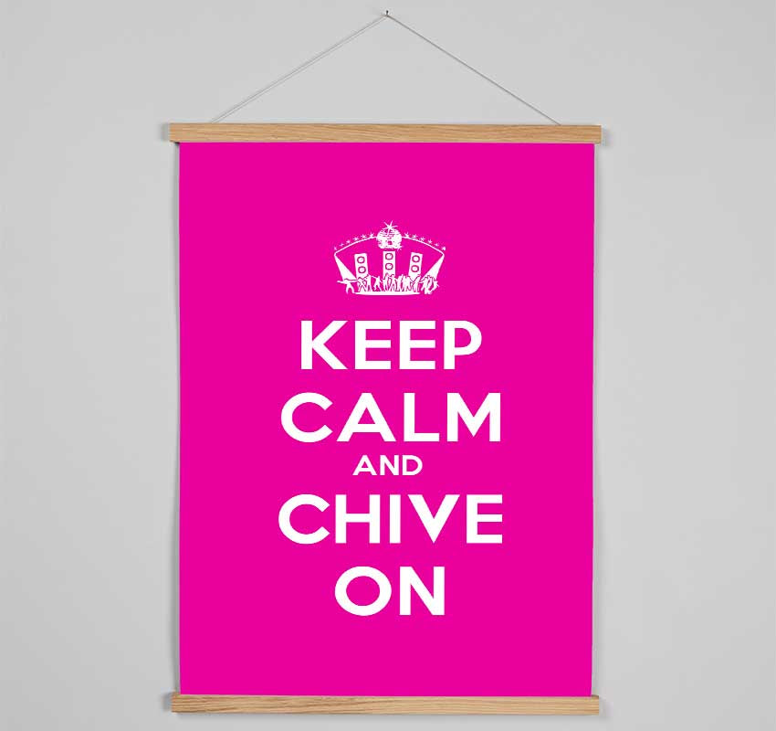 Kitchen Quote Keep Calm Chive On Hanging Poster - Wallart-Direct UK