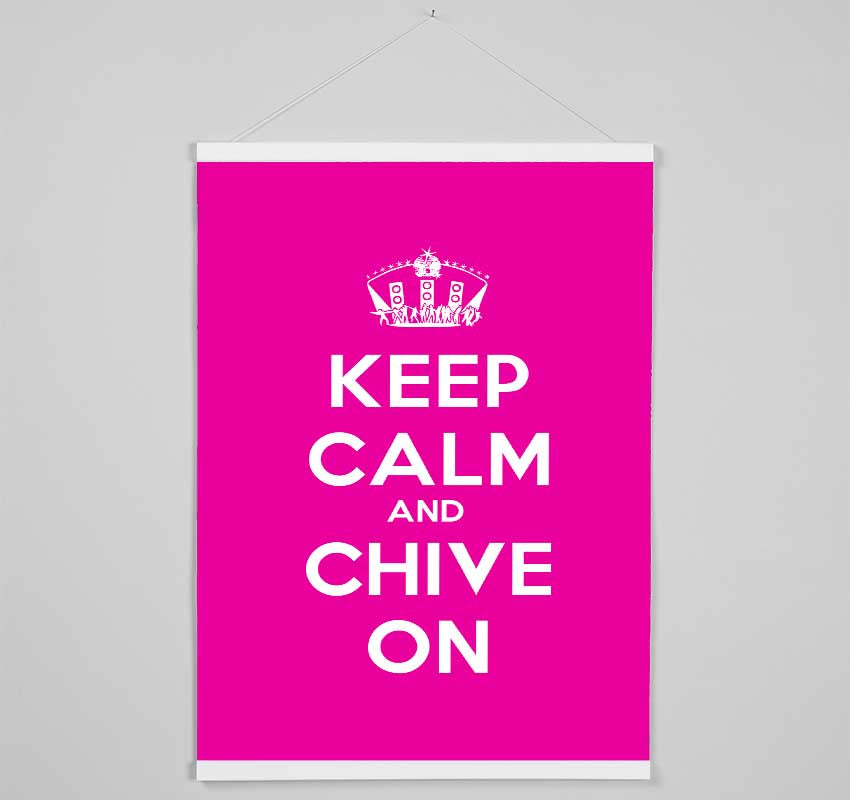 Kitchen Quote Keep Calm Chive On Hanging Poster - Wallart-Direct UK