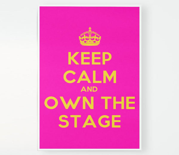 Keep Calm Own The Stage Print Poster Wall Art